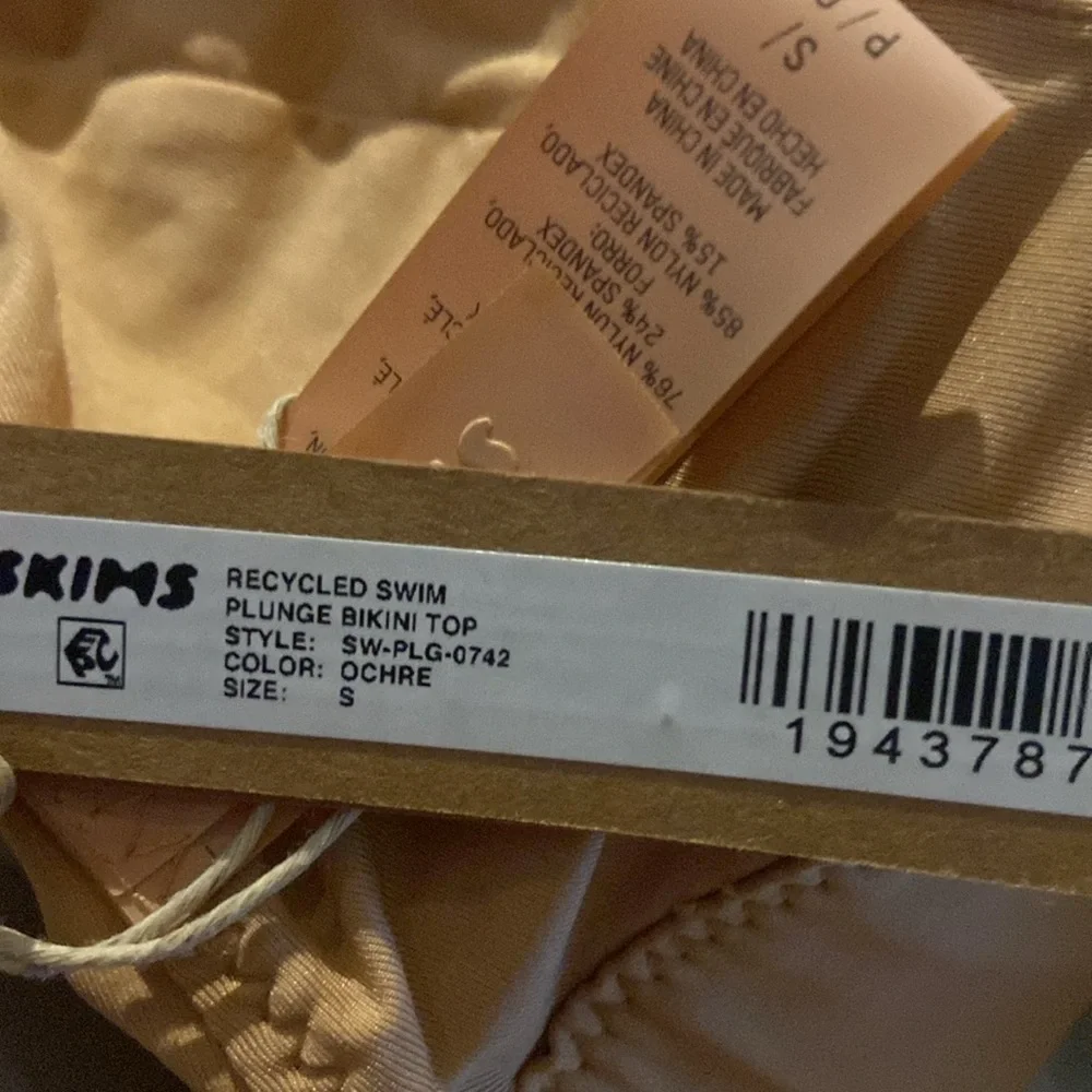 Skims Swim Bikini Top Sz S Ochre Nude NeW